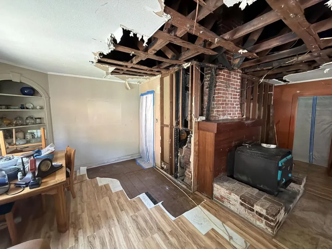 Interior fire and smoke damage cleanup after a chimney fire in Mendocino County